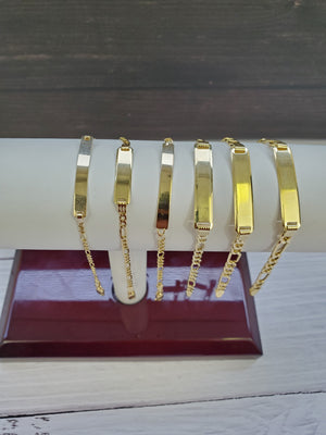 Real 10K Yellow Gold Hollow Figaro ID Bracelet 2mm - 5mm