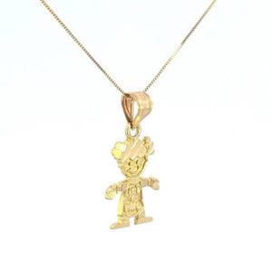 10K Real Gold "Little Girl" Small Charm with Box Chain