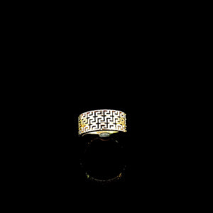 Real 10K Solid Yellow Gold Greek Ring