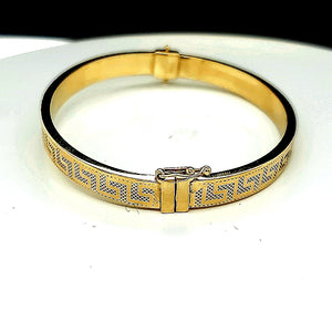 10K Gold Greek Bangle Bracelet