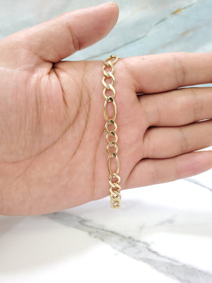 10K Gold Hollow Figaro Bracelet