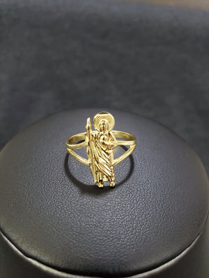 Real 10K Solid Yellow Gold Saint Jude Ring