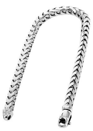 Real 10K Solid White Gold Franco Box Link Bracelet / Anklet for Men Women 5.0mm, 9" inches