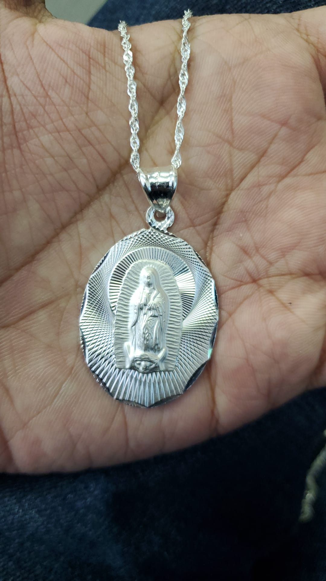925 Sterling Silver (Made in Italy) Mother Mary Charm