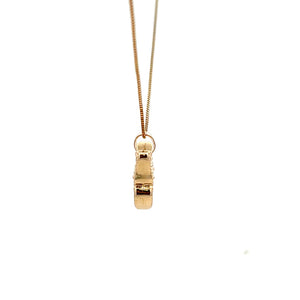 10K Real Gold Puffed Butterfly Charm With Box Chain
