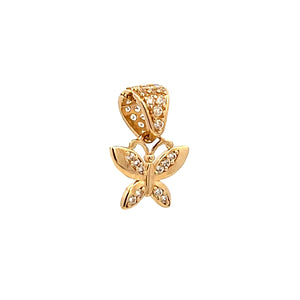 10K Real Gold Fancy Butterfly Charm With Box Chain