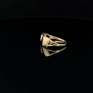 10K Real Gold Double Heart CZ Plain Ring