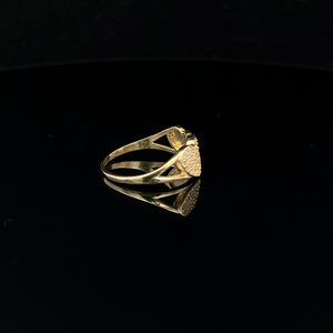 10K Real Gold Double Heart CZ Plain Ring
