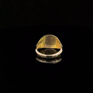 10k Real Gold Front CZ Greek Key Design Ring