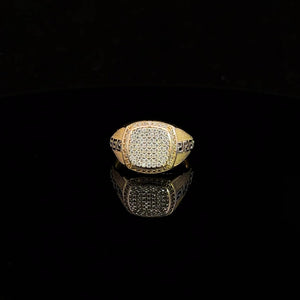 10k Real Gold Front CZ Greek Key Design Ring