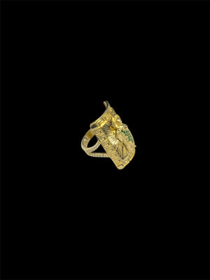 10K Real Gold Saint Jude Green CZ Ring