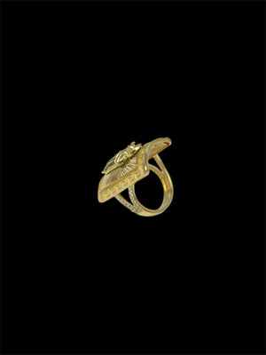10K Real Gold Saint Jude Green CZ Ring