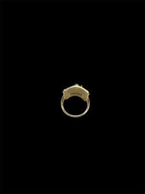 10K Real Gold Saint Jude Green CZ Ring