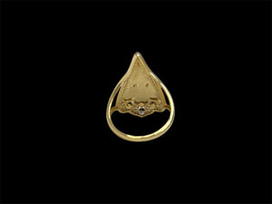 10k Real Gold Santa Muerte 2 Tone CZ Ring