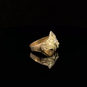 10k Real Gold Man Face CZ Ring