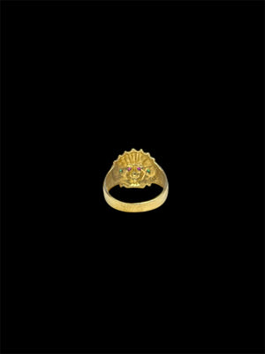 10k Real Gold Man Face CZ Ring