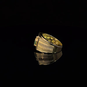 10K Real Gold Saint Jude Square Shaped Design CZ Ring