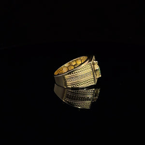 10K Real Gold Saint Jude Square Shaped Design CZ Ring