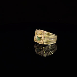 10K Real Gold Saint Jude Square Shaped Design CZ Ring