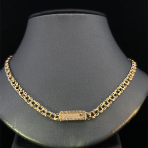 10k Real Gold 4.5mm Gold Chino Chain & Bracelet with Greek Style Border Lock