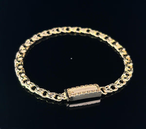 10k Real Gold 4.5mm Gold Chino Chain & Bracelet with Greek Style Border Lock