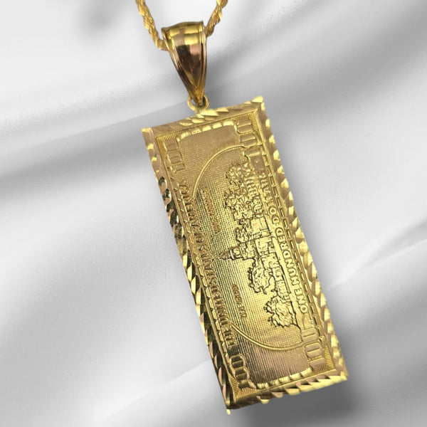 Supreme 2017 14K Yellow Gold US 100 Bill Pendant