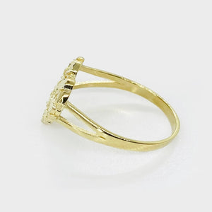 10K Real Gold Nugget Heart Ring
