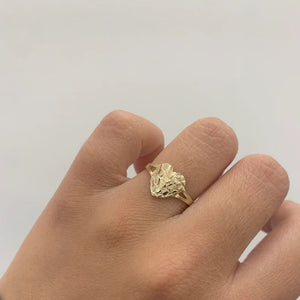 10K Real Gold Nugget Heart Ring