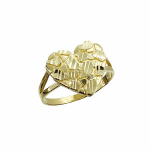 10K Real Gold Nugget Heart Ring
