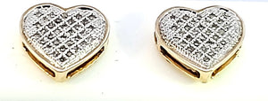 10K Y Gold with 0.21 Ct MP Diamond Heart Earring (M) for Girls/Women
