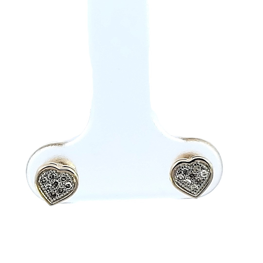 10K Y Gold with 0.05 Ct MP Diamond Heart Earring (S) for Girls/Women