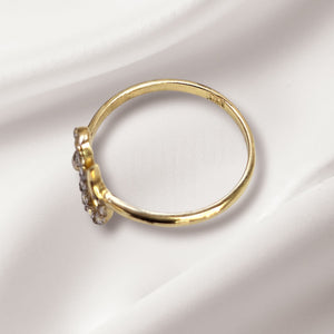 10K Real Gold CZ Studded Snake Ring