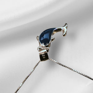 925 Sterling Silver Dolphin Fish Charm/ Pendant With Box Chain