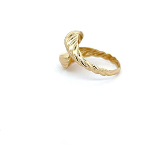 10K Real Gold Teardrop Style Hollow Ring