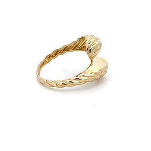 10K Real Gold Teardrop Style Hollow Ring