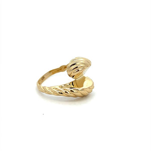10K Real Gold Teardrop Style Hollow Ring