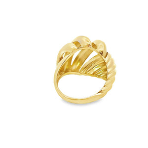 10K Real Gold Swirl Dome Style Hollow Ring