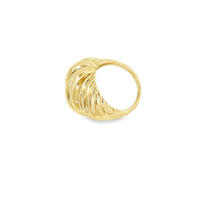 10K Real Gold Swirl Dome Style Hollow Ring
