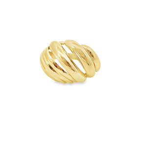 10K Real Gold Swirl Dome Style Hollow Ring