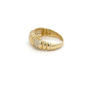 10K Real Gold CZ Band Style Ring