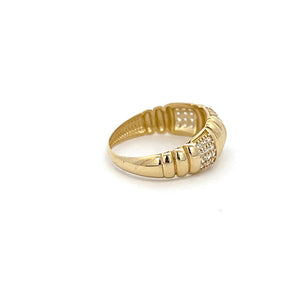 10K Real Gold CZ Band Style Ring