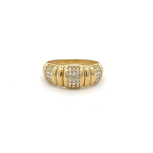 10K Real Gold CZ Band Style Ring