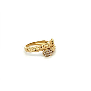 10K Real Gold Twisted Style CZ Ring