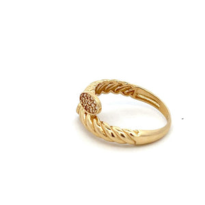 10K Real Gold Twisted Style CZ Ring