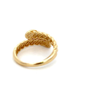 10K Real Gold Twisted Style CZ Ring
