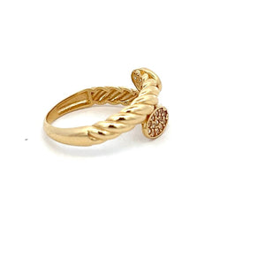 10K Real Gold Twisted Style CZ Ring