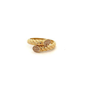 10K Real Gold Twisted Style CZ Ring