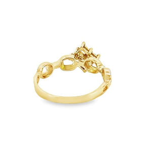 10K Real Gold Link Style CZ Ring