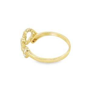 10K Real Gold Three Heart Ring
