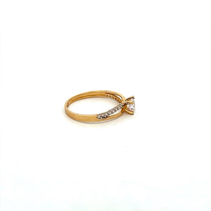 10K Real Gold Solitaire Ring